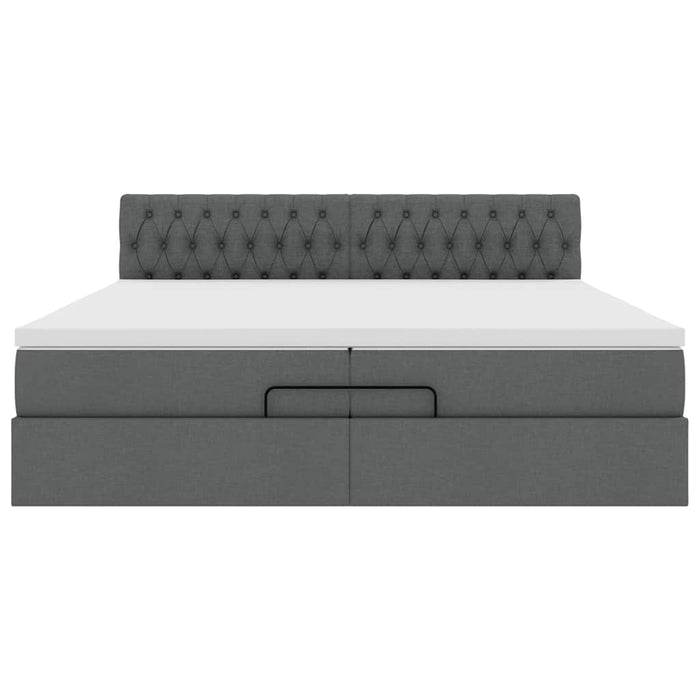 Cadru de pat otoman cu saltea țesătură gri închis 200x200 cm - WALTI WALTI