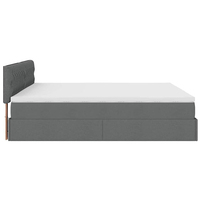Cadru de pat otoman cu saltea țesătură gri închis 200x200 cm - WALTI WALTI