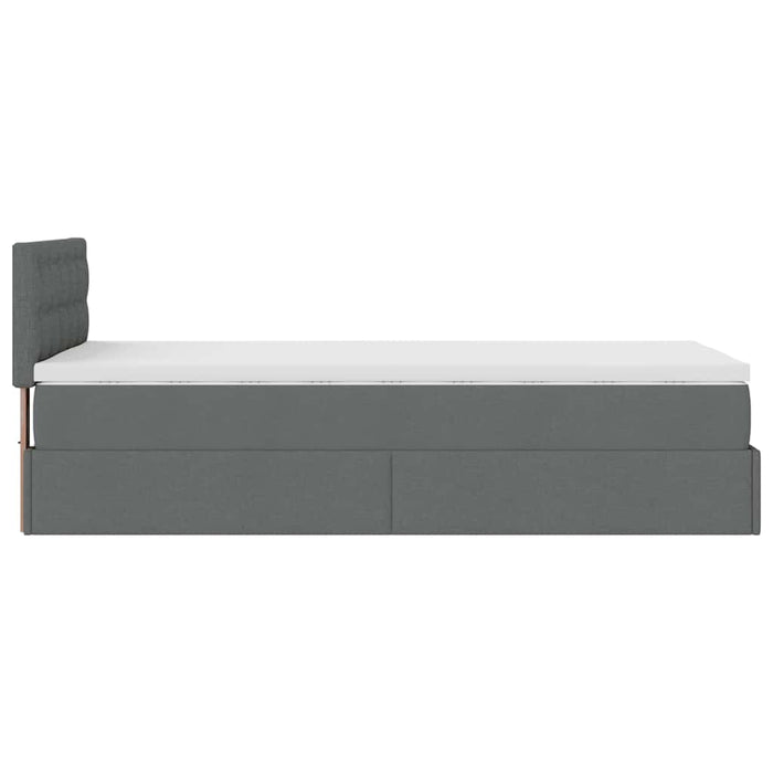 Cadru de pat otoman cu saltele Gri închis 80x200cm țesătură - WALTI WALTI