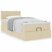 Cadru de pat otoman cu saltea crem 80x200cm stofa - WALTI WALTI