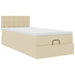 Cadru de pat otoman cu saltea crem 80x200cm stofa - WALTI WALTI