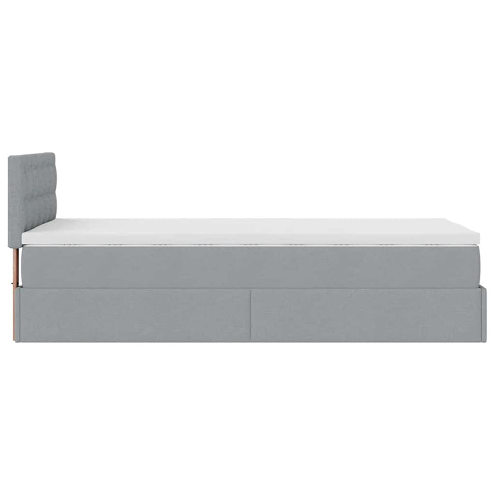 Pat otoman cu saltea țesătură gri deschis 90x200 cm - WALTI WALTI