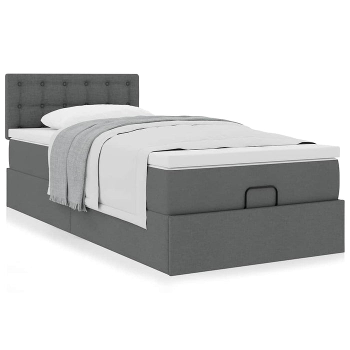 Pat otoman cu saltea țesătură gri închis 90x200 cm - WALTI WALTI