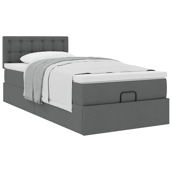 Pat otoman cu saltea țesătură gri închis 90x200 cm - WALTI WALTI