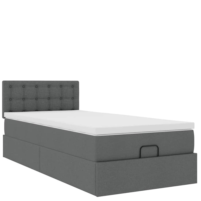 Pat otoman cu saltea țesătură gri închis 90x200 cm - WALTI WALTI
