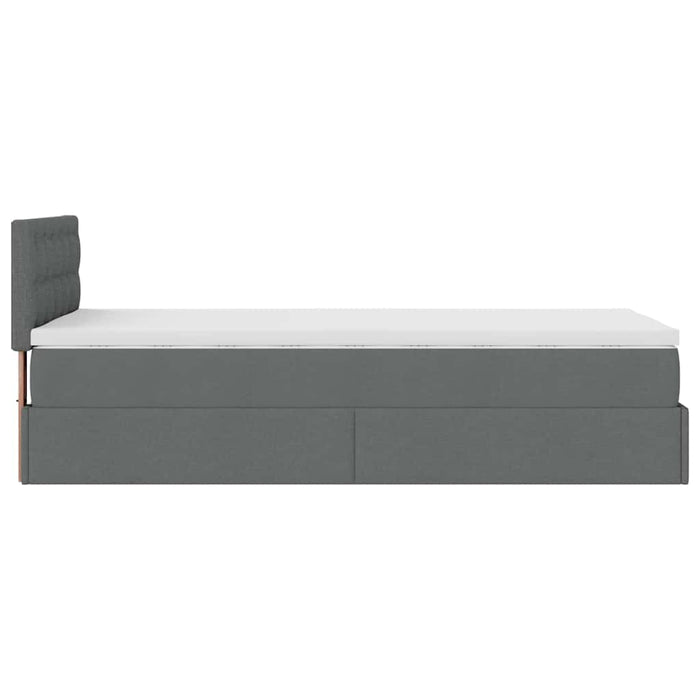 Pat otoman cu saltea țesătură gri închis 90x200 cm - WALTI WALTI
