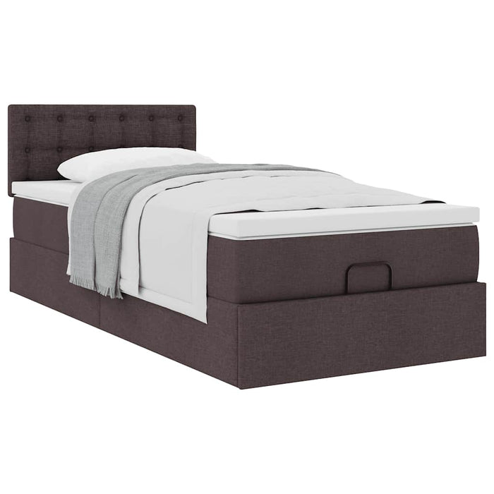 Pat otoman cu saltea țesătură maro închis 90x200 cm - WALTI WALTI