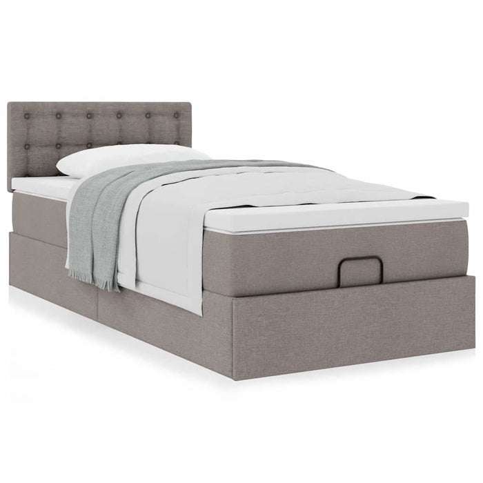 Pat otoman cu saltea Taupe 90x200 cm Stofa - WALTI WALTI