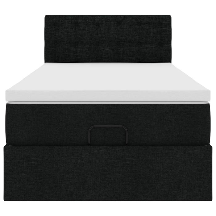 Pat otoman cu saltea negru 100x200 cm stofa WALTI