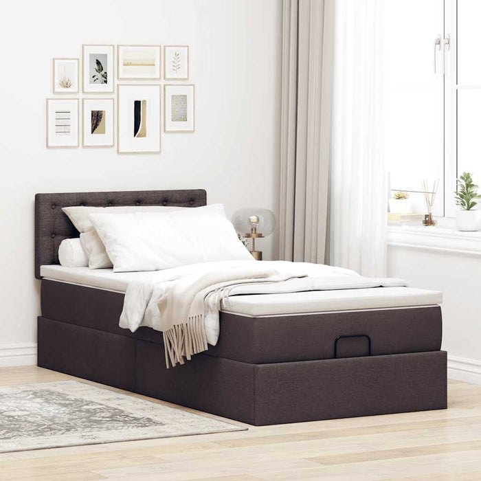 Pat otoman cu saltea țesătură maro închis 100x200 cm - WALTI WALTI