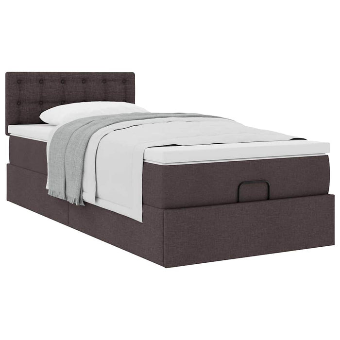 Pat otoman cu saltea țesătură maro închis 100x200 cm - WALTI WALTI