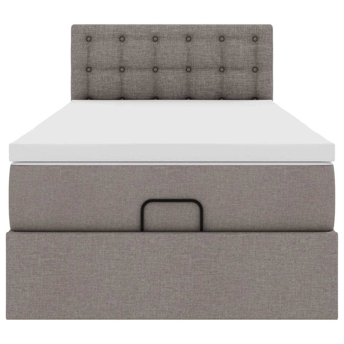 Pat otoman cu saltea Taupe 100x200 cm Stofa WALTI
