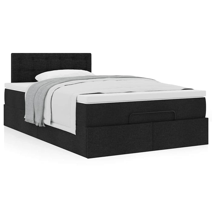 Pat otoman cu saltea negru 120x190 cm stofa - WALTI WALTI