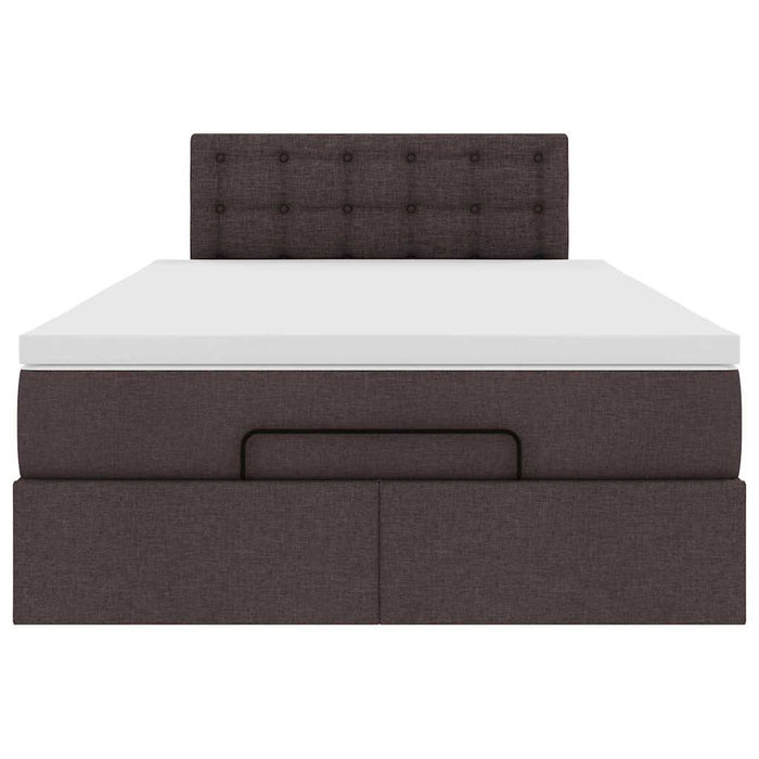 Cadru de pat otoman cu saltea țesătură maro închis 120x190 cm - WALTI WALTI