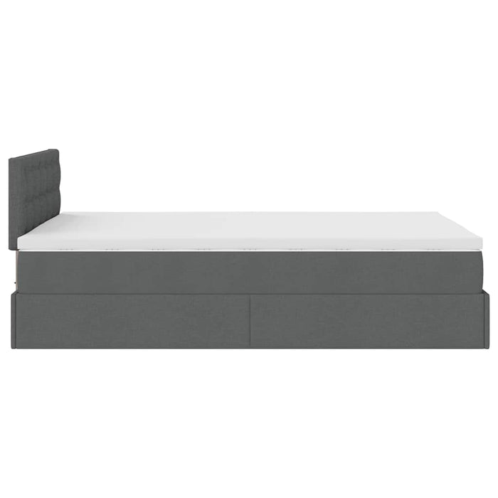 Pat otoman cu saltea țesătură gri închis 120x200 cm - WALTI WALTI