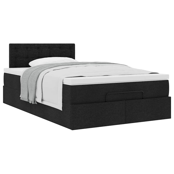 Pat otoman cu saltea negru 120x200 cm stofa - WALTI WALTI