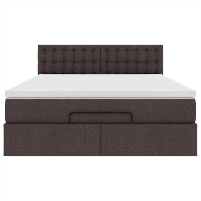 Pat otoman cu saltea țesătură maro închis 140x190 cm - WALTI WALTI