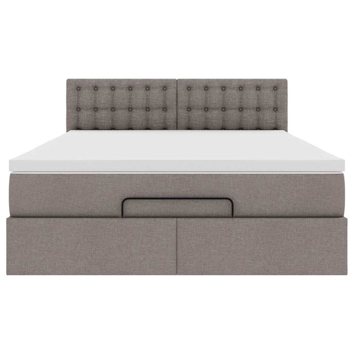 Pat otoman cu saltea Taupe 140x190 cm Stofa - WALTI WALTI