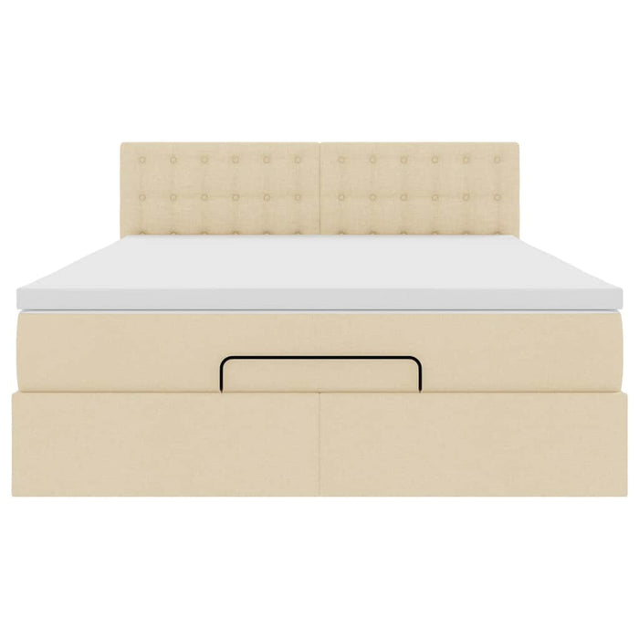Pat otoman cu saltea crem 140x190 cm stofa - WALTI WALTI