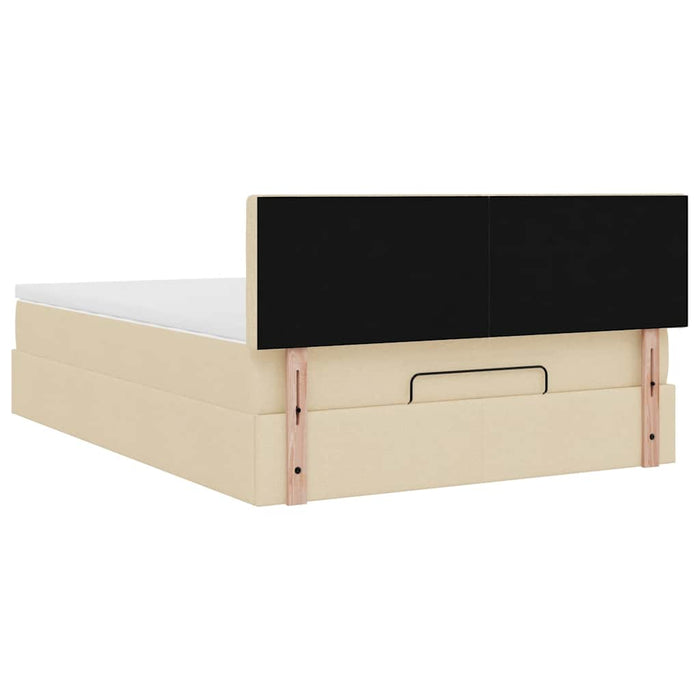 Pat otoman cu saltea crem 140x190 cm stofa - WALTI WALTI