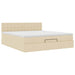 Cadru de pat otoman cu saltea crem 160x200cm stofa - WALTI WALTI