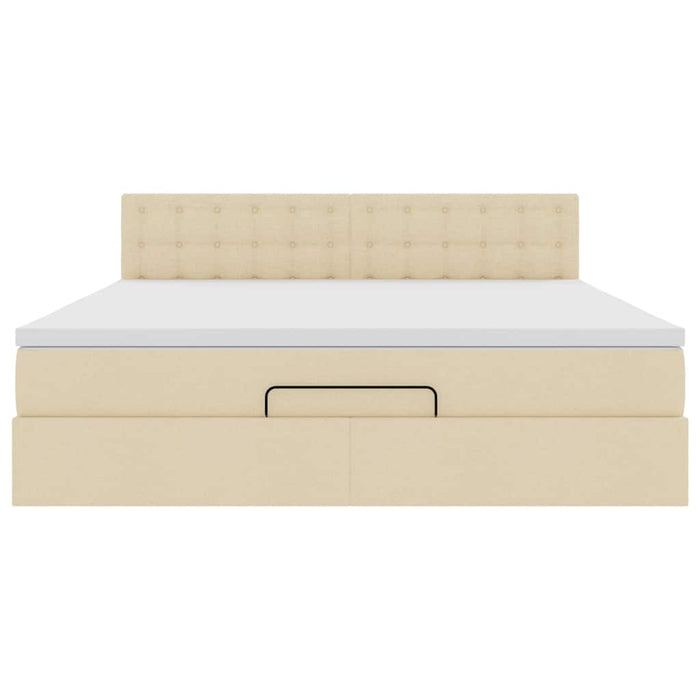Cadru de pat otoman cu saltea crem 160x200cm stofa - WALTI WALTI