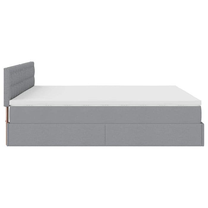 Cadru pat otoman cu saltea țesătură gri deschis 180x200cm - WALTI WALTI