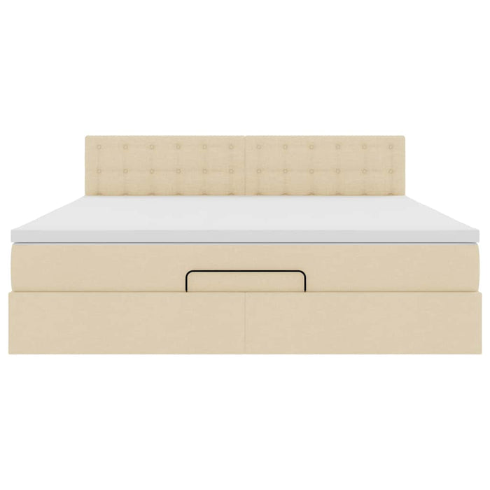 Cadru de pat otoman cu saltea crem 180x200cm stofa - WALTI WALTI