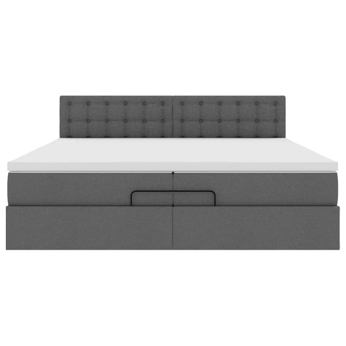 Cadru de pat otoman cu saltea țesătură gri închis 200x200 cm - WALTI WALTI