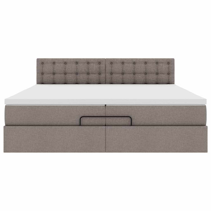 Cadru de pat otoman cu saltea Taupe 200x200 cm Material WALTI