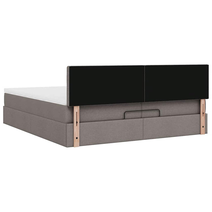 Cadru de pat otoman cu saltea Taupe 200x200 cm Material WALTI