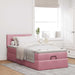 Cadru de pat otoman cu saltea, catifea roz 80x200cm - WALTI WALTI