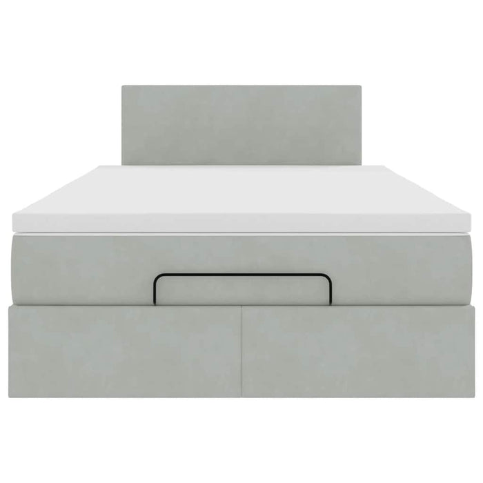 Pat otoman cu saltea Gri deschis 120x190 cm catifea - WALTI WALTI