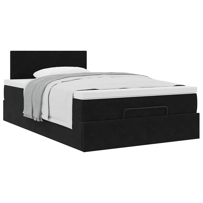 Cadru pat otoman cu saltea, catifea neagră 120x200 cm - WALTI WALTI