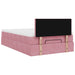 Cadru de pat otoman cu saltea, catifea roz 120x200cm - WALTI WALTI