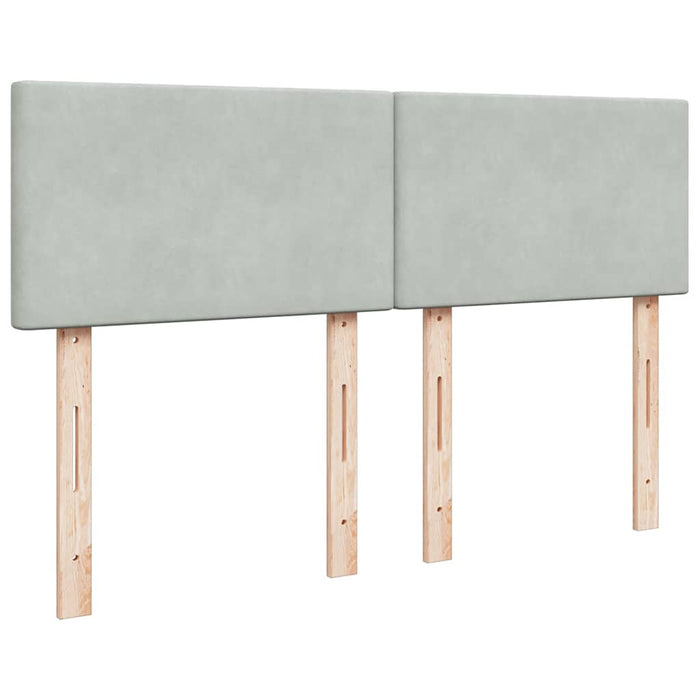 Cadru de pat otoman cu saltea Gri deschis 140x190cm catifea - WALTI WALTI