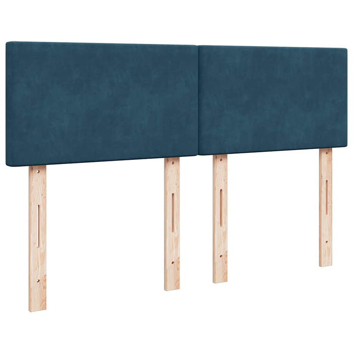 Cadru de pat otoman cu saltea Albastru închis 140x190cm catifea - WALTI WALTI