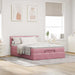 Cadru de pat otoman cu saltea roz 140x190cm catifea - WALTI WALTI