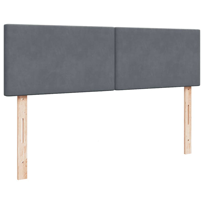 Cadru de pat otoman cu saltea Gri închis 140x200cm catifea - WALTI WALTI