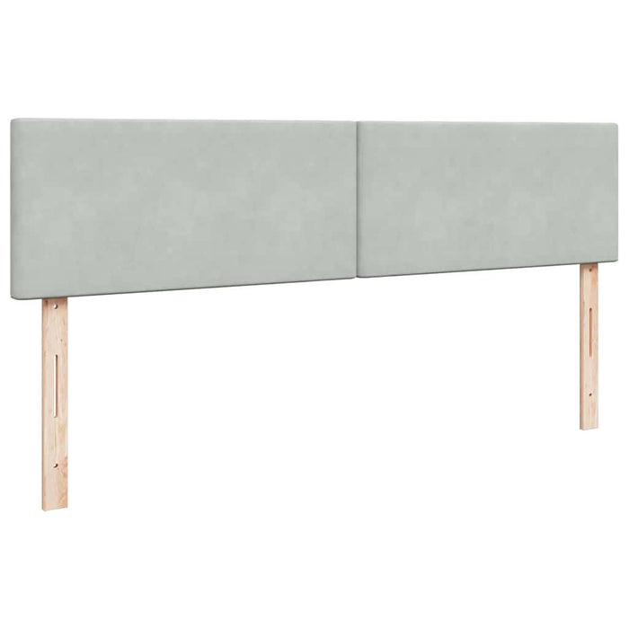 Cadru de pat otoman cu saltea Gri deschis 160x200cm catifea - WALTI WALTI