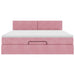 Cadru de pat otoman cu saltea roz 160x200cm catifea - WALTI WALTI