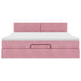 Cadru de pat otoman cu saltea roz 180x200cm catifea - WALTI WALTI