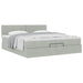 Cadru pat otoman cu saltea Gri deschis 200x200 cm catifea - WALTI WALTI