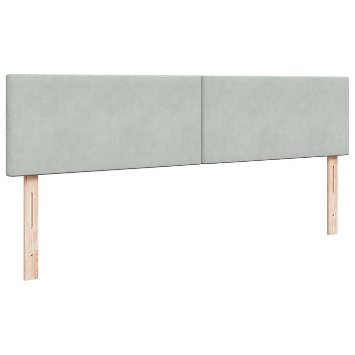 Cadru pat otoman cu saltea Gri deschis 200x200 cm catifea - WALTI WALTI