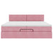Cadru de pat otoman cu saltea roz 200x200 cm catifea - WALTI WALTI