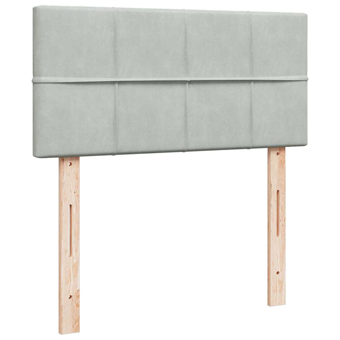 Cadru de pat otoman cu saltea Gri deschis 80x200cm catifea - WALTI WALTI