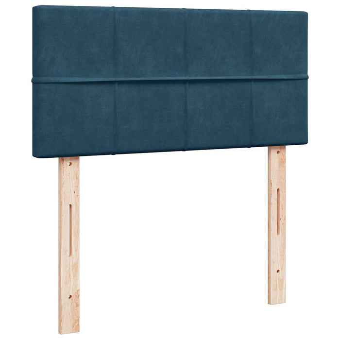 Cadru de pat otoman cu saltea, catifea albastru închis 90x190cm - WALTI WALTI