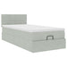Cadru de pat otoman cu saltea Gri deschis 90x200cm catifea - WALTI WALTI