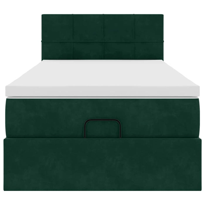 Cadru de pat otoman cu saltea catifea verde închis 90x200cm - WALTI WALTI