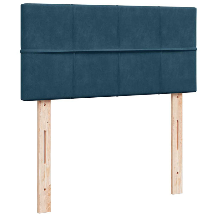 Cadru de pat otoman cu saltea, catifea albastru închis 90x200cm - WALTI WALTI